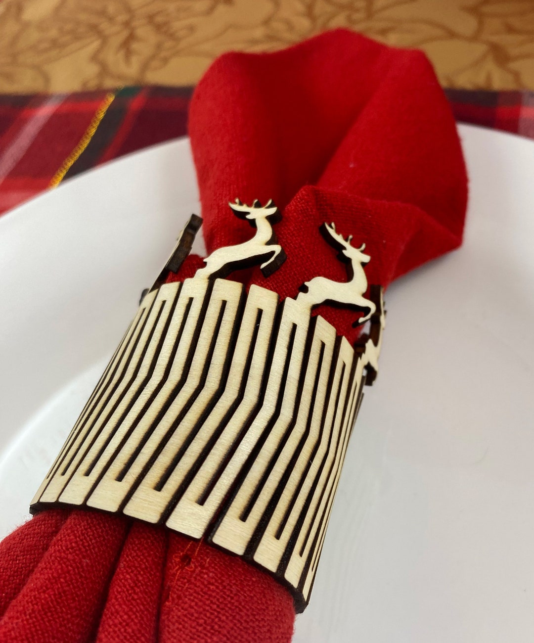 Reindeer Napkin Ring and Tealight Cover Etsy