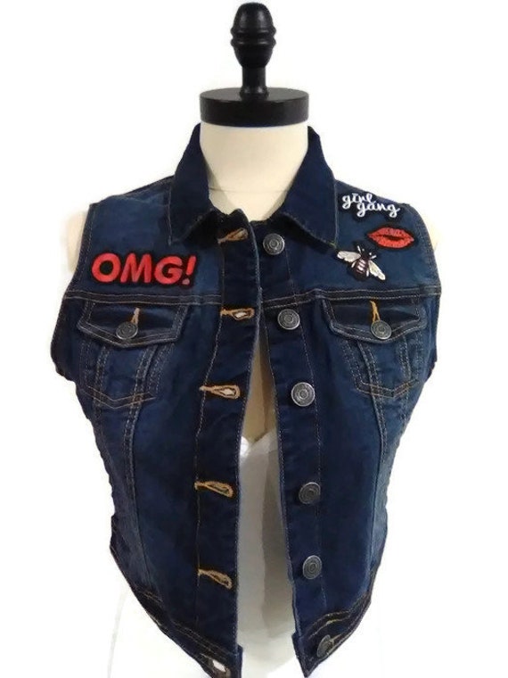 blue jean vest
