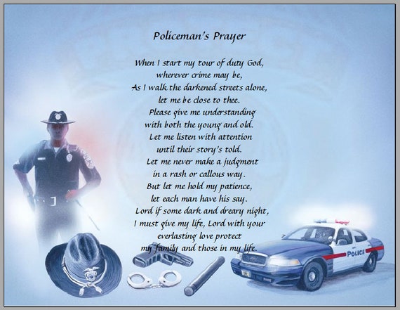 Policeman's Prayer, Personalized Picture Frame Gifts for Men Police of