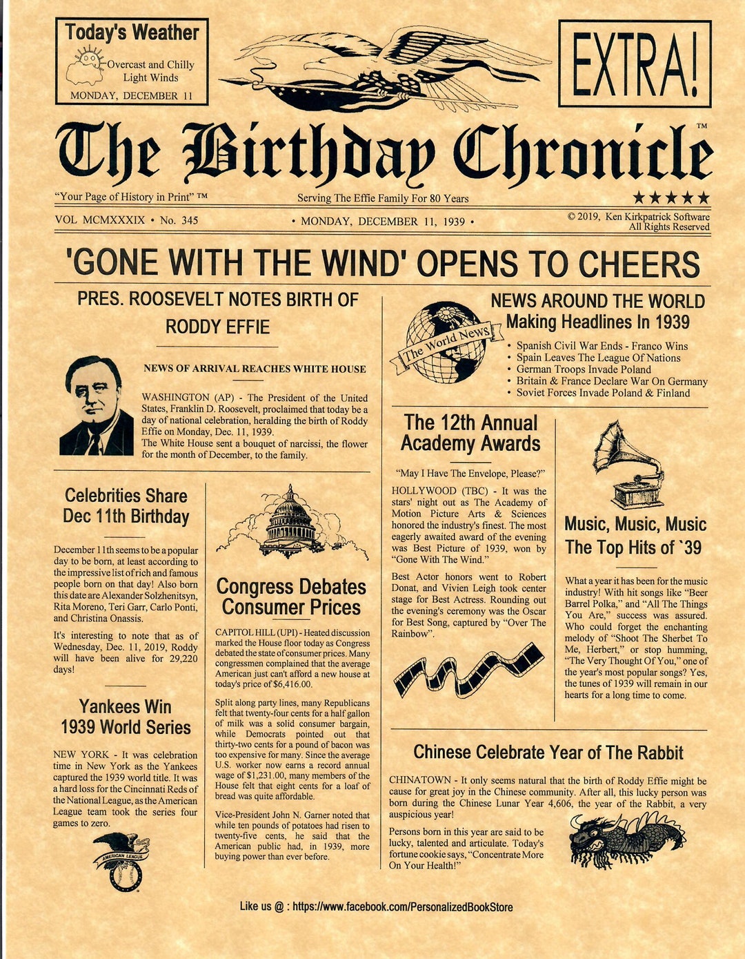 The Birthday Chronicle. What Happened the Day When You Were Borntill ...