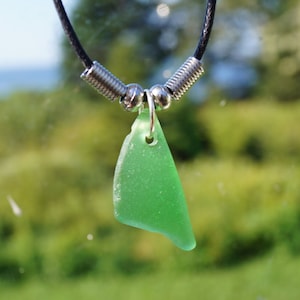 Green Sea Glass Halskette