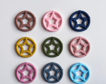 Star Silicone Teething Toy, Lightweight Teething Toy, Teething Toy, Round Toy, Chewing Toy, Baby Toy, Baby Gift