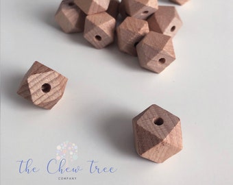 High Quality Hexagon Beech Wood Beads - wooden Jewelery beads Making, Craft. Wooden jewelry beads, Natural Organic Wood EN71