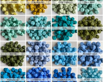 14 mm Hexagon Silicone Beads, Bulk Beads, Food Grade Silicone, BPA free. Jewelery Making, Crafts, Beads, Individual Beads, Bulk Order