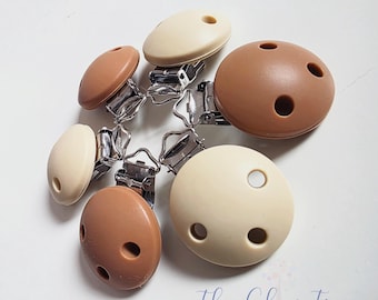 35 mm Silicone Dummy Clip, Personalized Silicone Dummy Clip, Beige Silicone Dummy Clip, Camel Silicone Dummy Clip, Silicone Dummy Clip