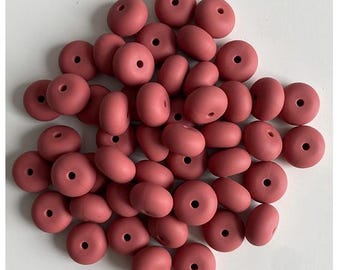 14 mm ABACUS Silicone Beads, Food Grade Silicone, BPA free. For jewelry, jewelry, silicone crafts. 14mm flat beads