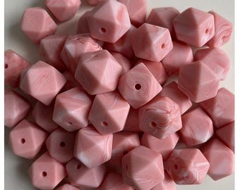 14 mm Hexagon Silicone Beads, Bulk Beads, Food Grade Silicone, BPA free. Jewelery Making, Crafts, Beads, Individual Beads, Bulk Order