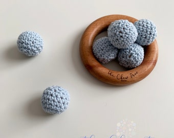 20 mm CROCHET High Quality Wooden Crochet Beads, Macrame Cotton Balls Fabric mixed beads crafts DIY Jewelery Decoration Wooden Beads