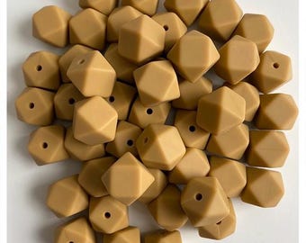 14 mm HEXAGON Silicone Beads, Food Grade Silicone, BPA free. For jewelry, jewelry, silicone crafts.