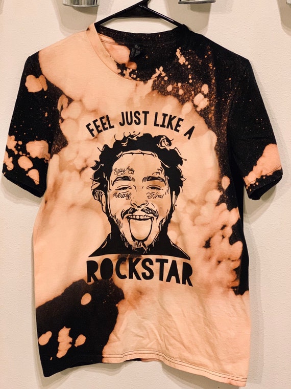 Post Malone Acid Wash Feel Like A Rockstar Shirt Distressed Tee T Shirt