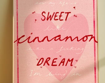Impresión giclée con la letra de Lana Del Rey: arte mural moderno en rosa