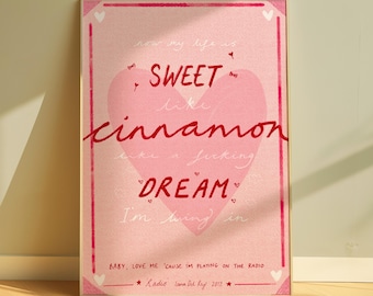 Lana Del Rey Lyrics Giclee Print: Modern Pink Wall Art