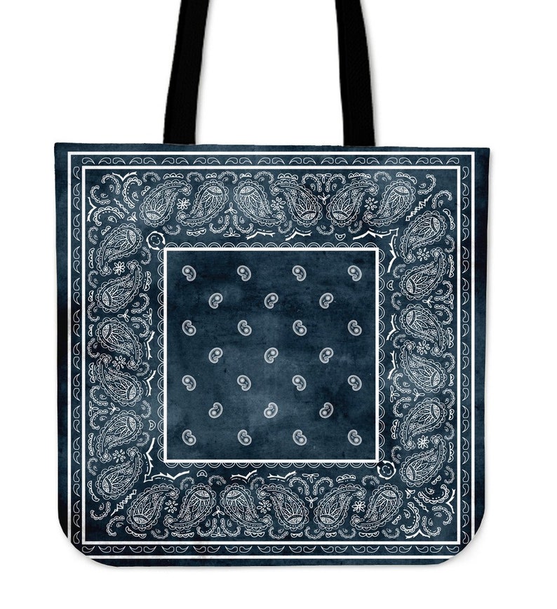 Denim Blue Bandana Tote Bag