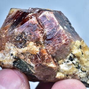 316 Carat Natural Fluorescent Terminated Twin Red Zircon Crystal Specimen