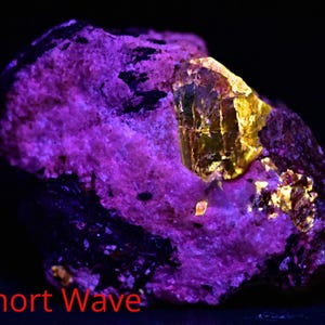 29 Gram Beautiful Short Wave Fluorescent Zircon Crystal On Matrix