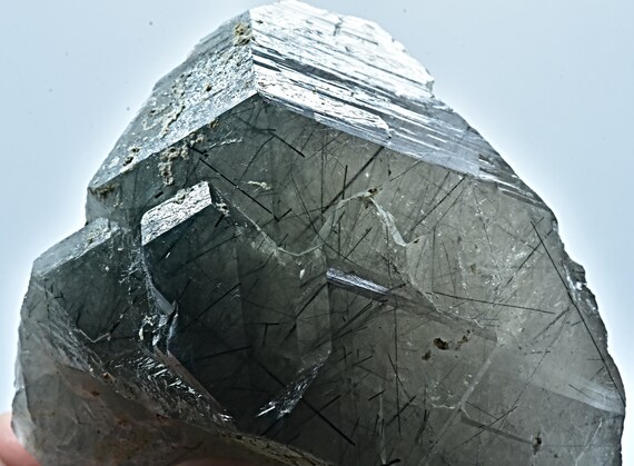 281 Gram Riebeckite Included Quartz Crystal From Zagi Mountain