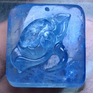 68 Carat Flower Carving Natural Unheated Blue Aquamarine For Pendant