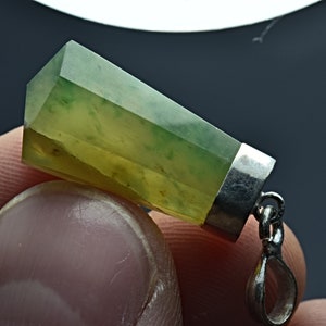 Natural Grossular Garnet Pendant For Necklace With Silver Cap 23 Carat