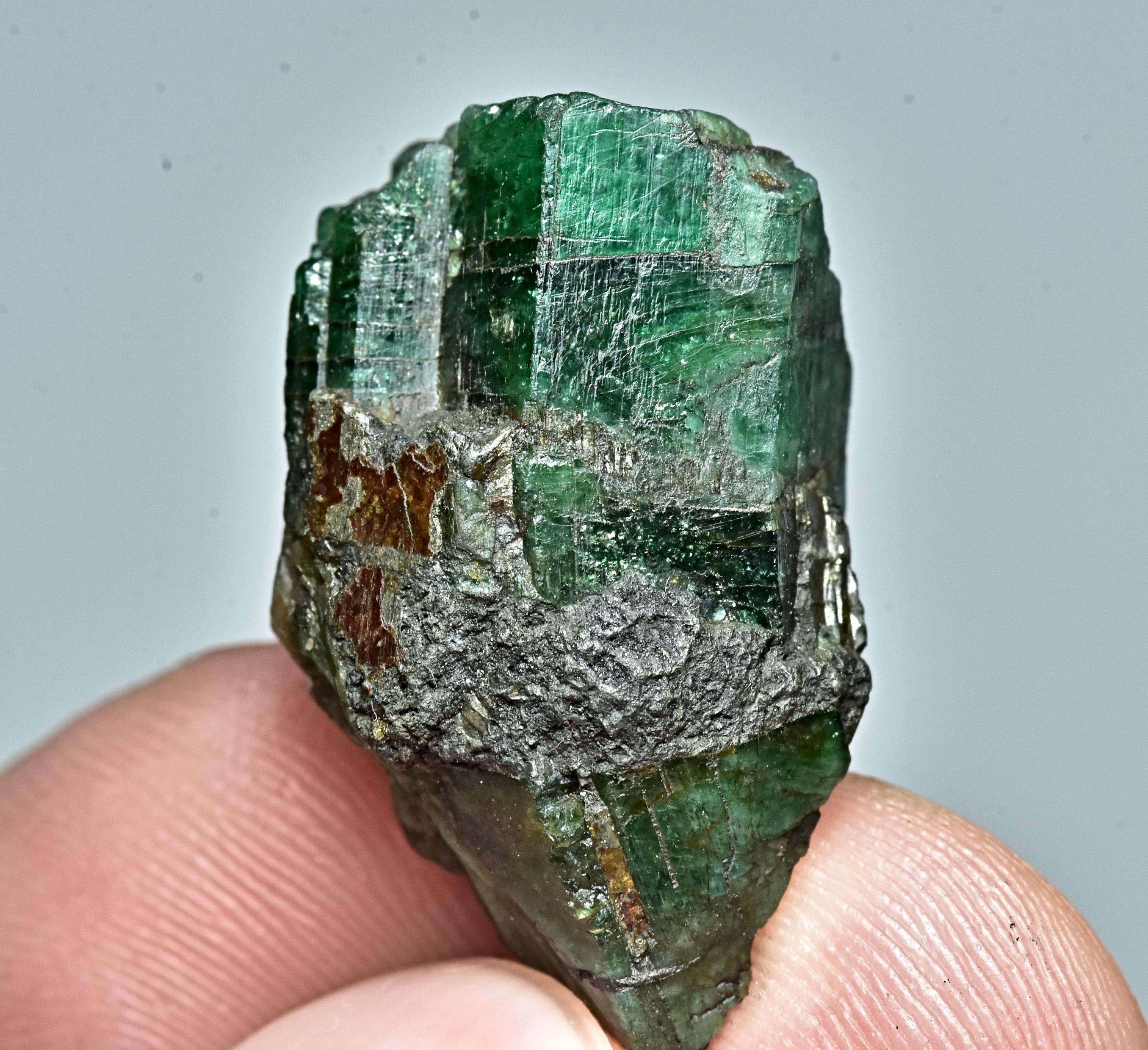 Deep Green Color Unique Emerald Crystal Combined With Pyrite 35.50