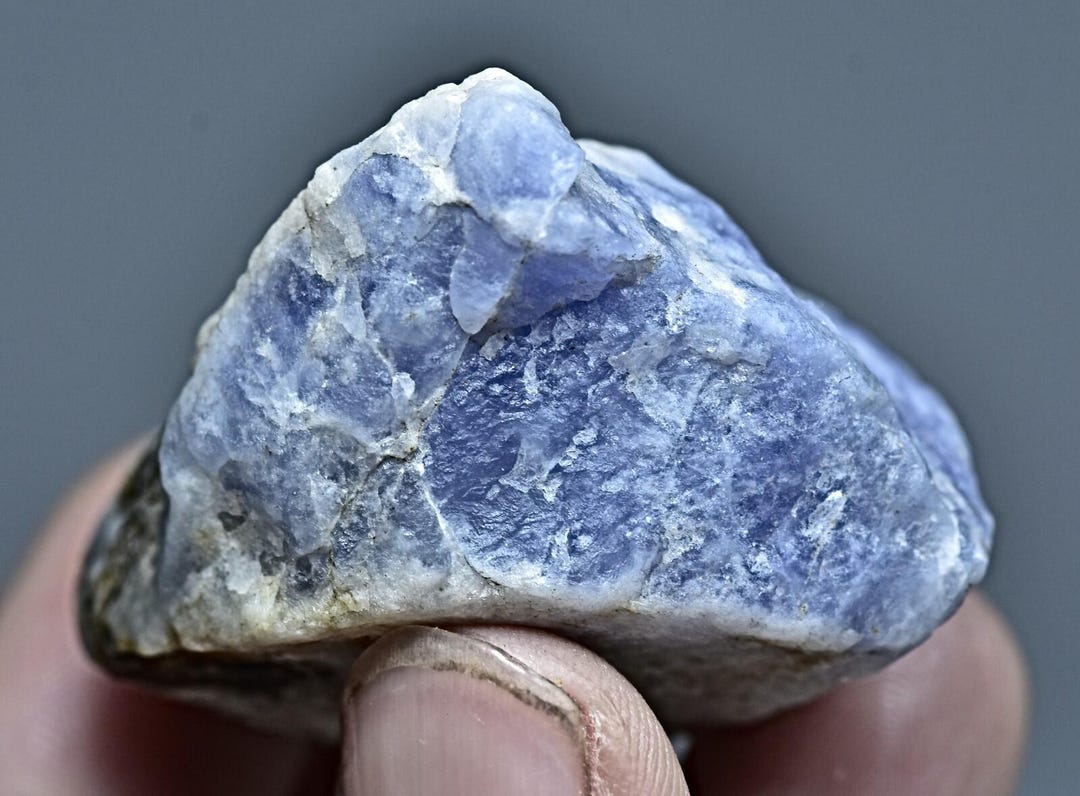 45 Gram Natural Fluorescent Blue Color Rough Hackmanite Specimen With ...