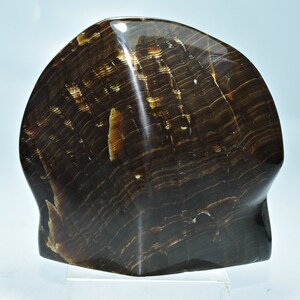 Vey Beautiful Chocolate Color Calcite Tumble Stone With Lines 383 Gram