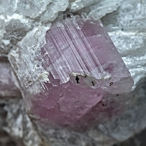 54 Gram Natural Pink Tourmaline Crystal With Quartz On Mica Matrix