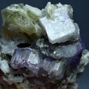 103 Gram Natural Rare PurpleApatite Crystals with Mica On Feldspar Matrix