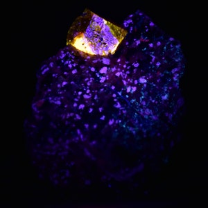55 Gram Natural Fluorescent Terminated Red Zircon Crystal Specimen