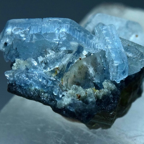 13 Crt Rare Vorobyevite Beryl Rosterite Blue Alkali Beryl Crystals shops On Tourmaline
