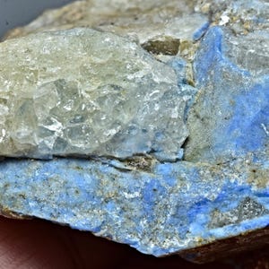 Rare Fluorescent Scapolite Crystal Specimen With Unknown Blue Coating 172 Gram