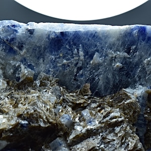 Natural Unique Fluorescent Two Long Sapphire Crystal On Mica Matrix 642 gram