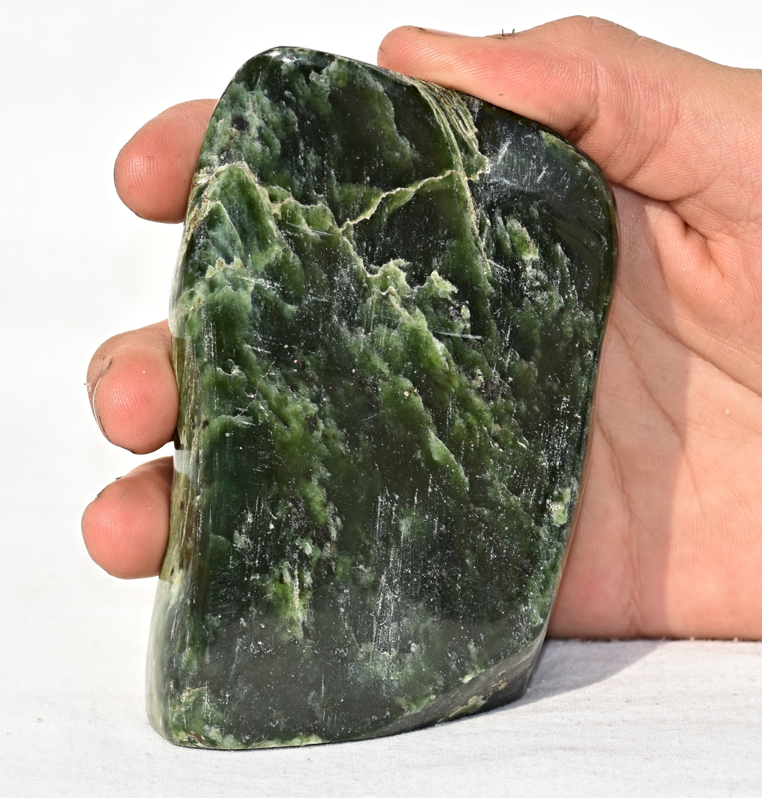 【希少・美品】台湾翡翠 印材 ネフライト天然石 印鑑 コレクション N011】糸魚川 軟玉翡翠 ネフライト 112g 天然 原石