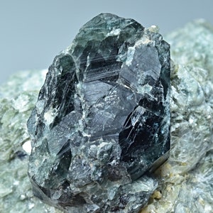 Unique Dravite Tourmaline Crystal Specimen with Sapphire On Mica Matrix 292 Gram