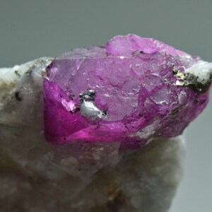 32 Carat Terminated Transparent Natural Ruby Crystal Specimen w/ Pyrite & Mica