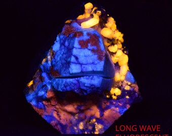 3419 Gram Fluorescent Sodalite Gonnardite Crystal Specimen W/ Scapolite Calcite