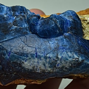 417 Gram Rare Deep Blue Color Fluorescent Afghanite Crystal On Matrix
