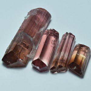 Natural Transparent Terminated Pink Tourmaline Crystal Four Pieces 49.20 Carat
