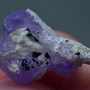 Rare Top Quality Fluorescent Purple Apatite Crystal 12 Carat