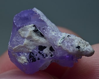 Rare Top Quality Fluorescent Purple Apatite Crystal 12 Carat