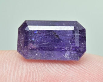 Fluorescent Faceted Purple Scapolite Gemstone 3 Carat