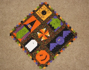 Halloween Quilt Pattern, table runner, wall hanging, witch, spider, ghost, pumpkin, bat, Frankenstein, candy corn, PDF digital download