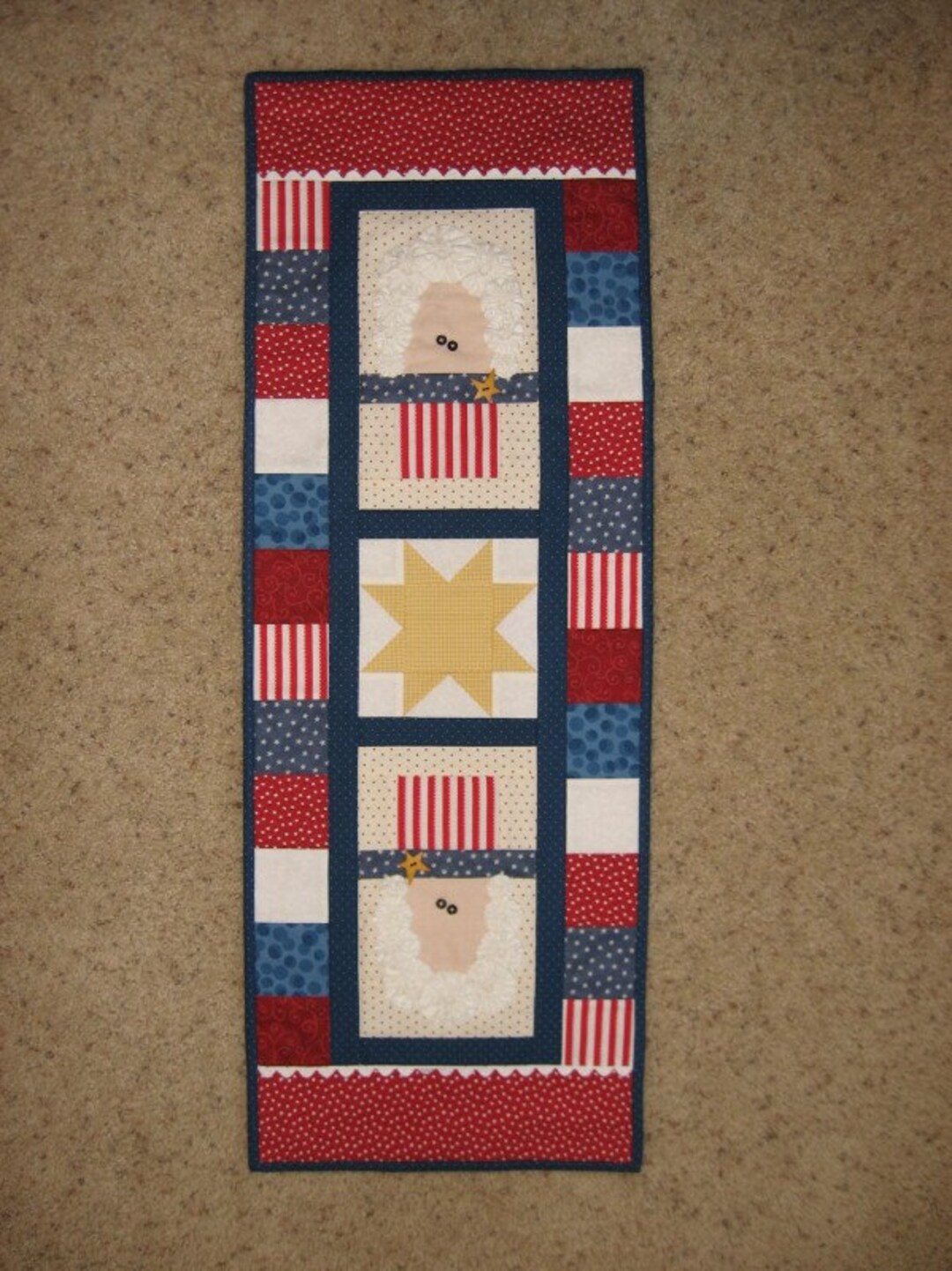 Uncle Sam Quilt Pattern Uncle Sam Table Runner, 4th of July, Independence Day, America, Stars ...
