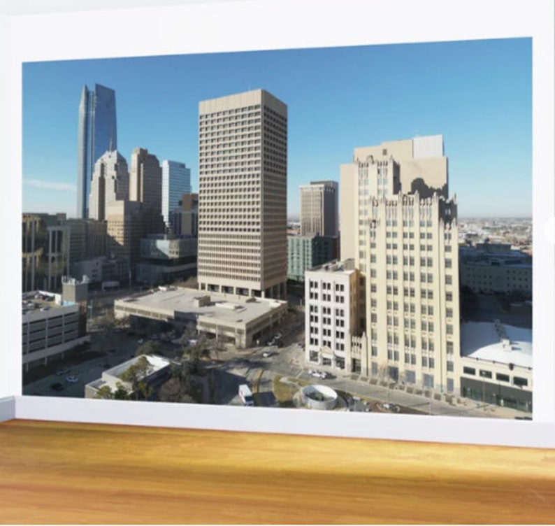 Downtown Oklahoma City 8x12 Wall Mural Etsy