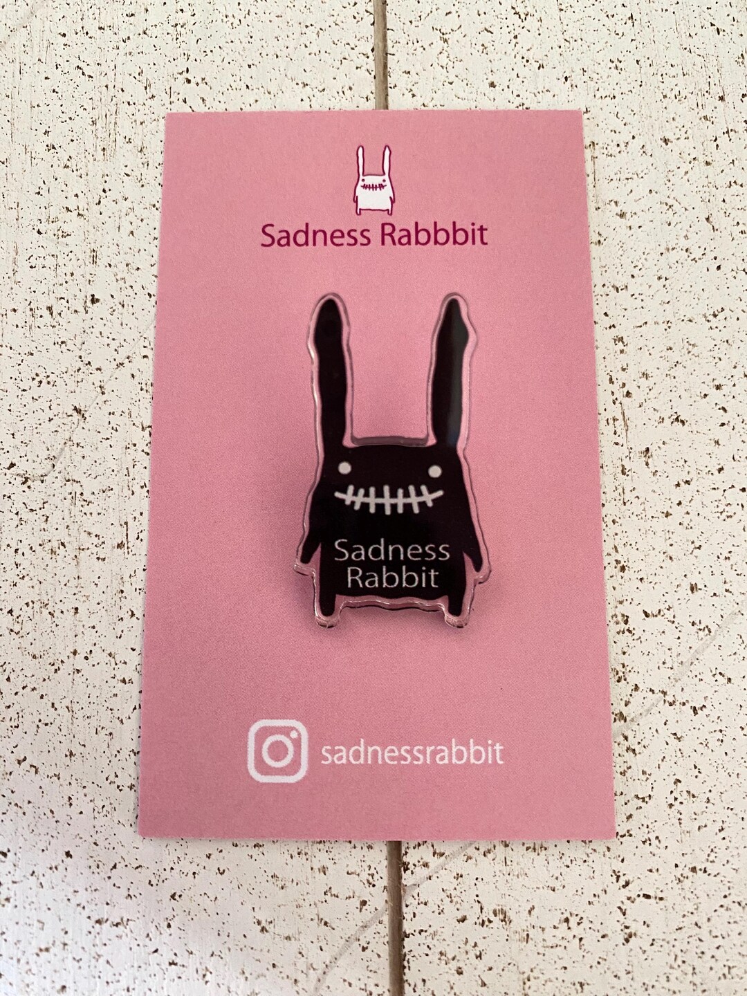 Sadness Rabbit Black Clear Acrylic Pin - Etsy