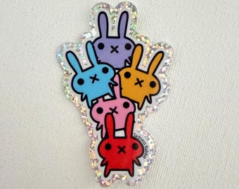 Tsuushin Rabbit Glitter sticker