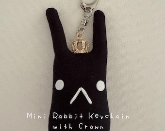 New Mini Crown Sadness rabbit black keychain