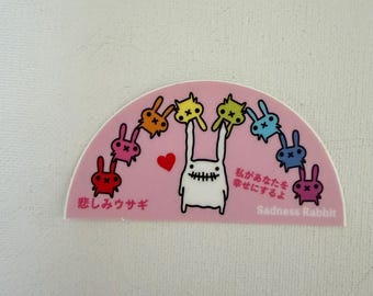 Sadness Rabbit w/ Tsuushin Rainbow sticker