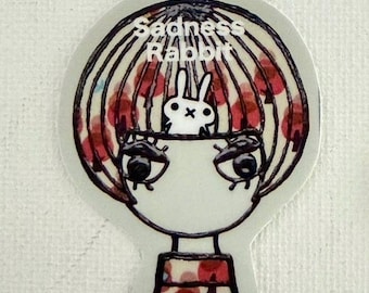 Girl and Communication Rabbit Sticker 2