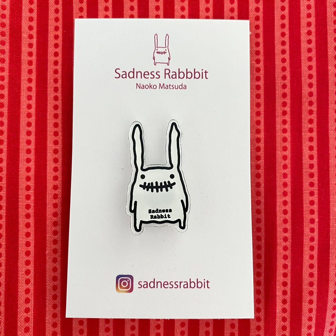 Sadness Rabbit W Clear Acrylic Pin - Etsy