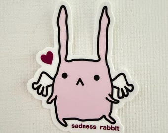 Happy Sadness Rabbit sticker